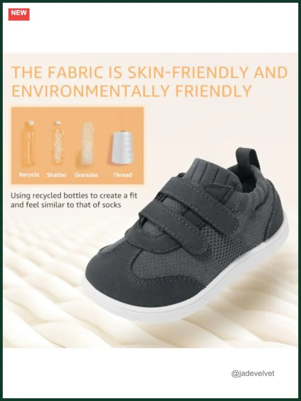 Wide Toe Box Barefoot Shoes for Toddlers, Hook & Loop Closure, Non-Slip Sneakers